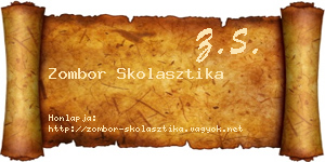 Zombor Skolasztika névjegykártya